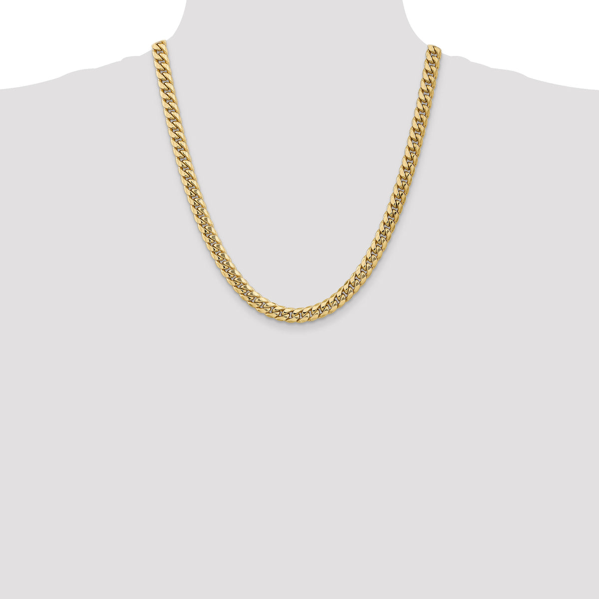 10k 7.3mm Semi-Solid Miami Cuban Chain-10BC156-22