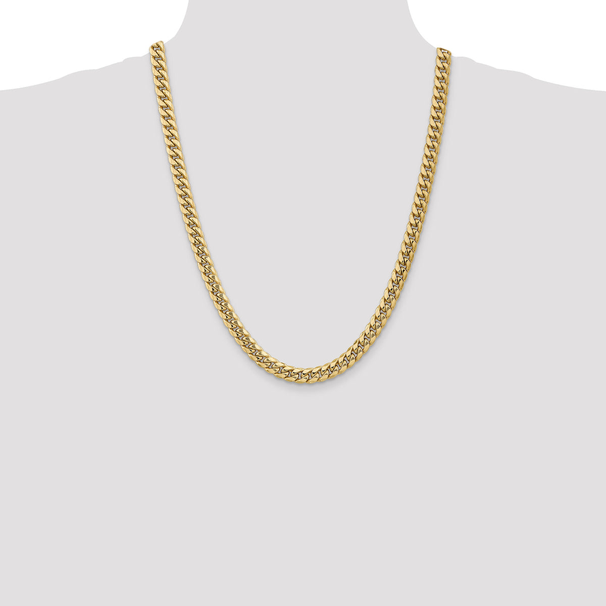 10k 7.3mm Semi-Solid Miami Cuban Chain-10BC156-24