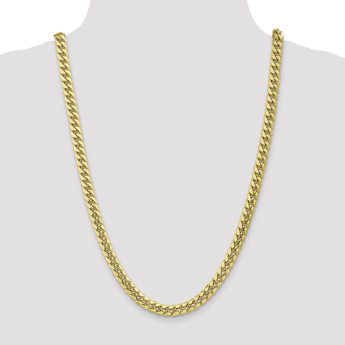10k 7.3mm Semi-Solid Miami Cuban Chain-10BC156-26