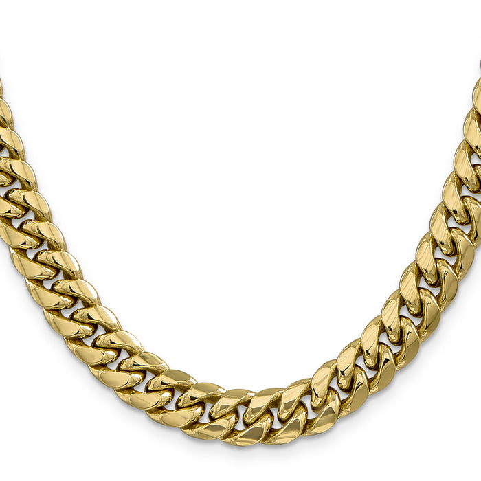 10k 9.3mm Semi-Solid Miami Cuban Chain-10BC157-24