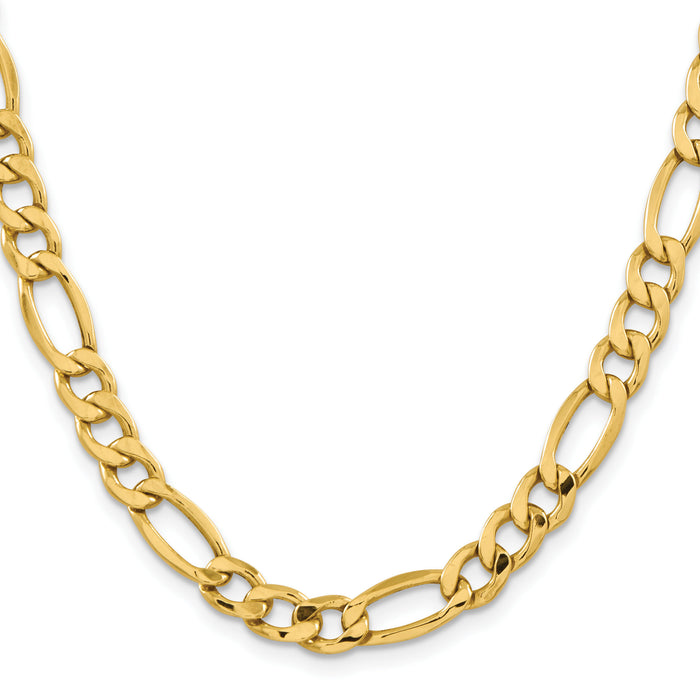 10K 8.5mm Semi-Solid Figaro Chain-10BC190-26