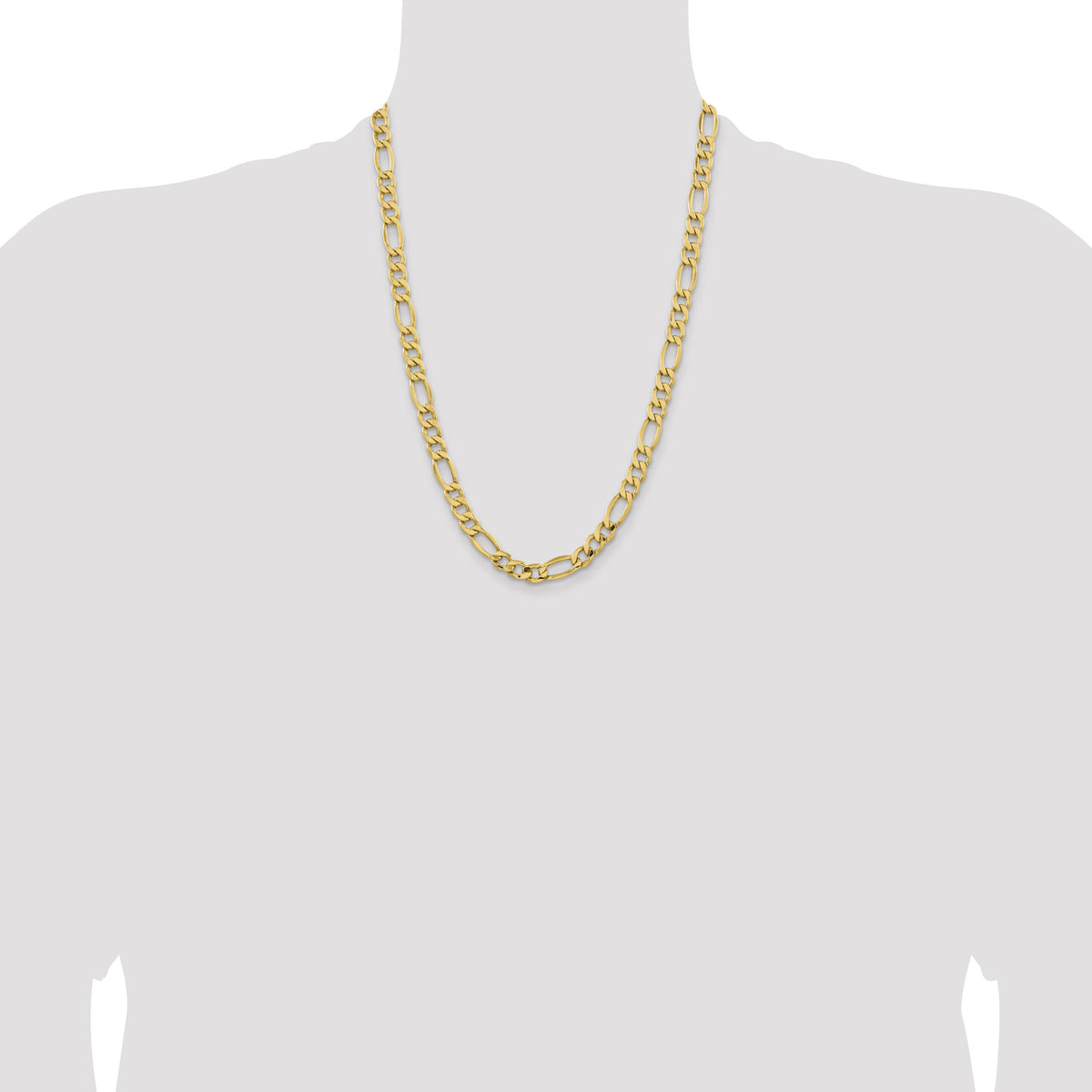 10K 8.5mm Semi-Solid Figaro Chain-10BC190-24