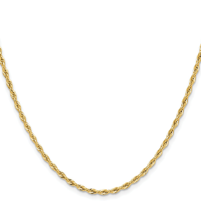 10k 2.5mm Semi-Solid Rope Chain-10BC202-24