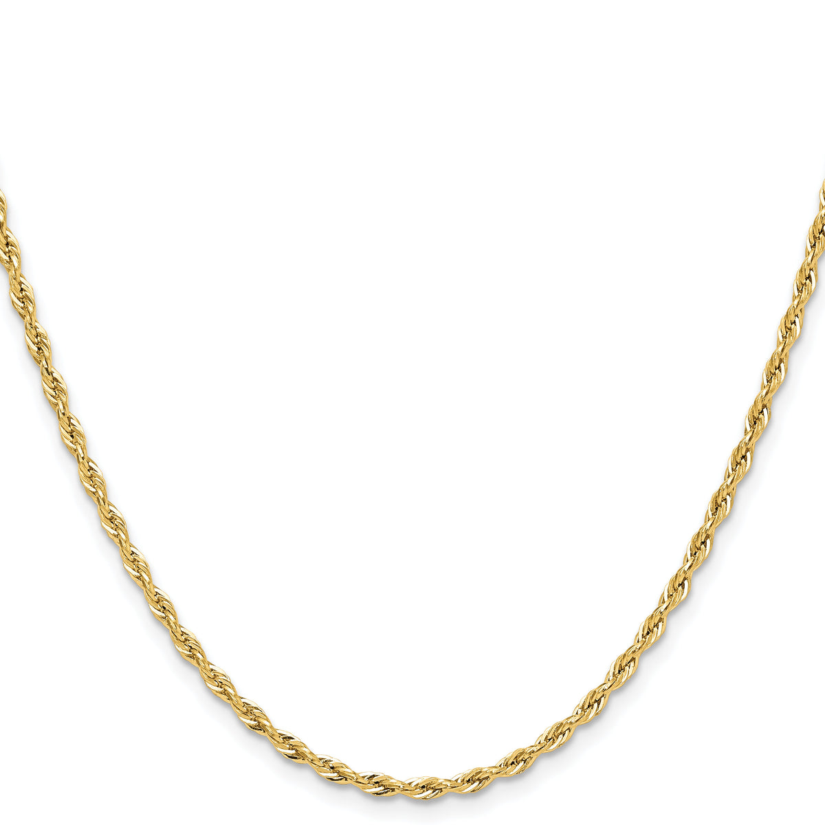 10k 2.5mm Semi-Solid Rope Chain-10BC202-20