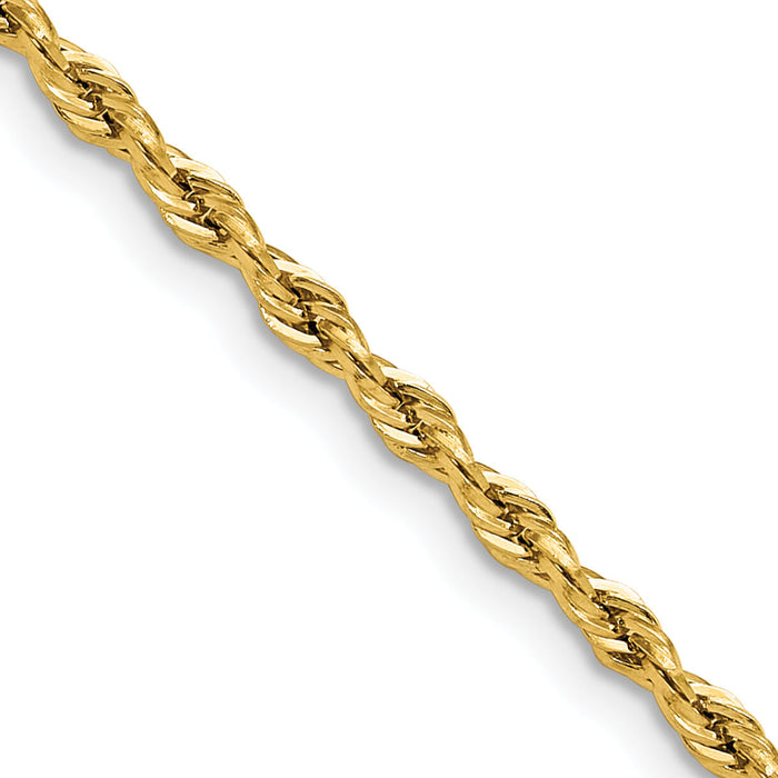 10k 2.5mm Semi-Solid Rope Chain-10BC202-24
