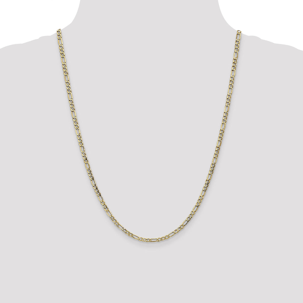 10k 3.5mm Semi-Solid Figaro Chain-10BC93-24