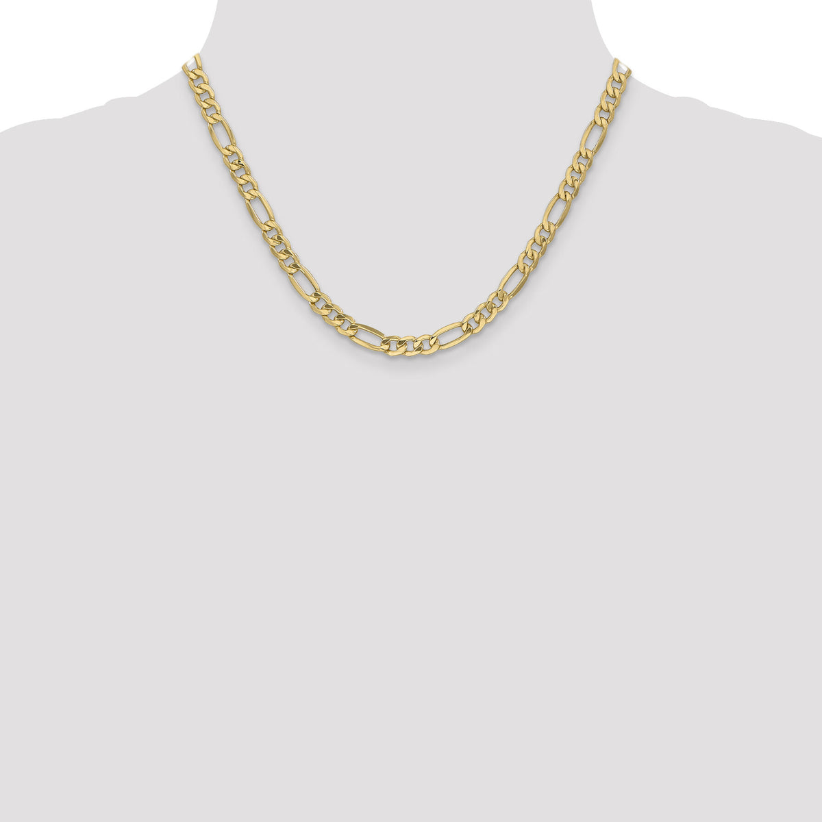10k 6.25mm Semi-Solid Figaro Chain-10BC96-18