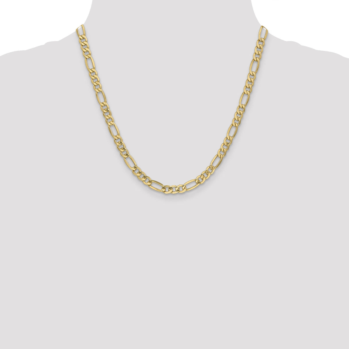 10k 6.25mm Semi-Solid Figaro Chain-10BC96-20