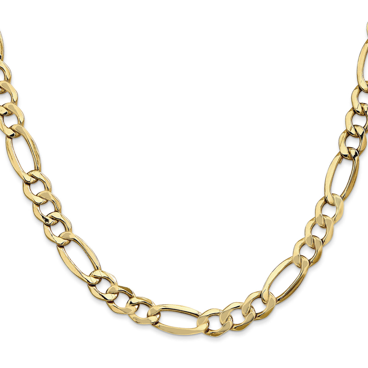 10k 7.3mm Semi-Solid Figaro Chain-10BC97-22
