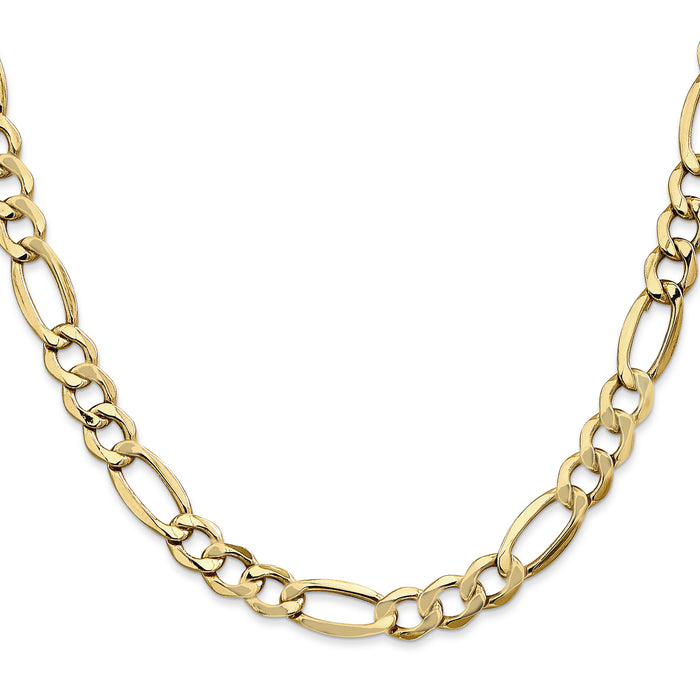 10k 7.3mm Semi-Solid Figaro Chain-10BC97-22
