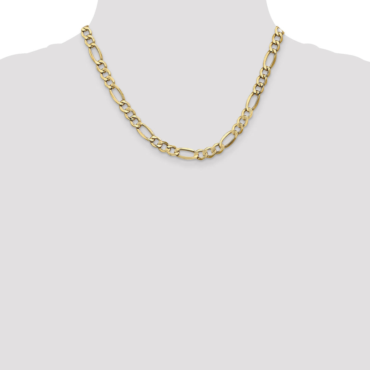 10k 7.3mm Semi-Solid Figaro Chain-10BC97-18