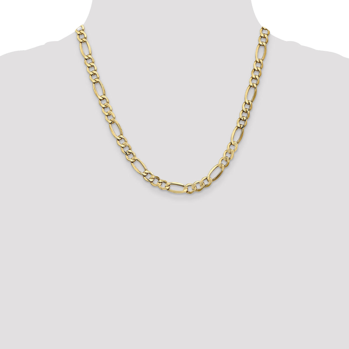 10k 7.3mm Semi-Solid Figaro Chain-10BC97-20