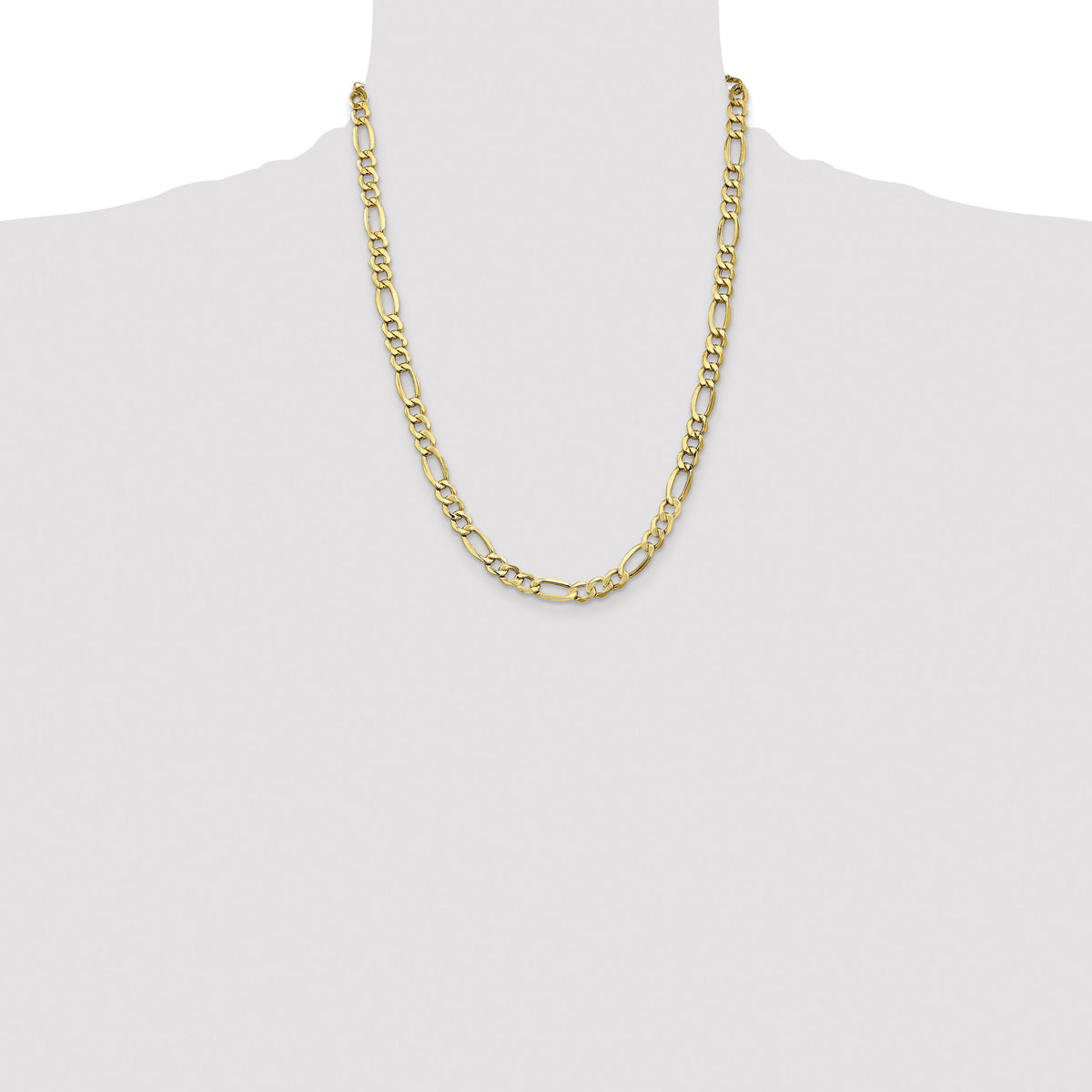 10k 7.3mm Semi-Solid Figaro Chain-10BC97-22