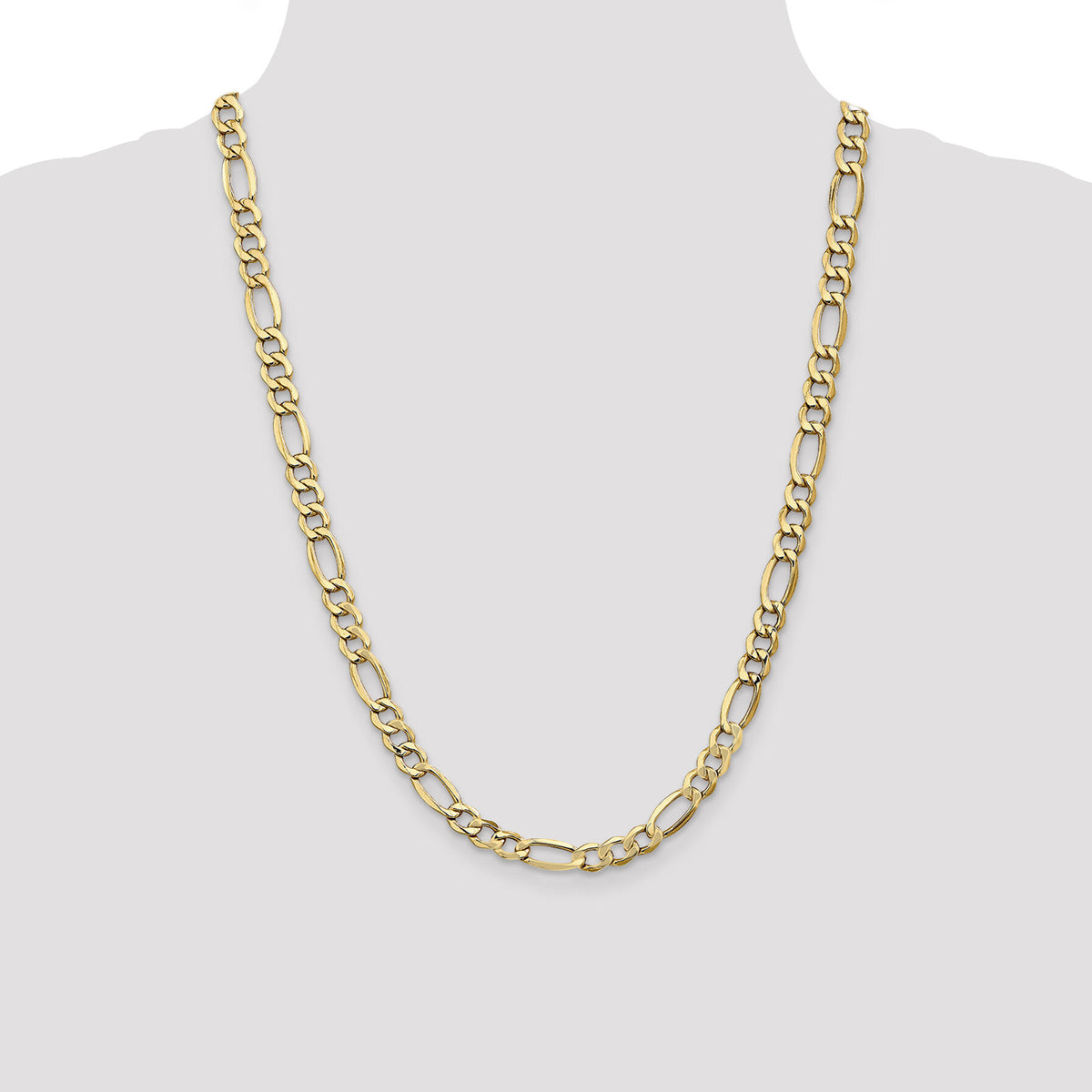 10k 7.3mm Semi-Solid Figaro Chain-10BC97-24