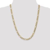 10k 7.3mm Semi-Solid Figaro Chain-10BC97-24