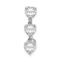 10k White Gold 5mm CZ Heart Belly Dangle-10BD113