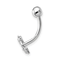 10k White Gold W/Cz Butterfly Belly Dangle-10BD133