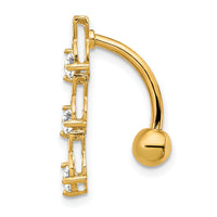 10k W/Cz Xoxo Belly Dangle-10BD140