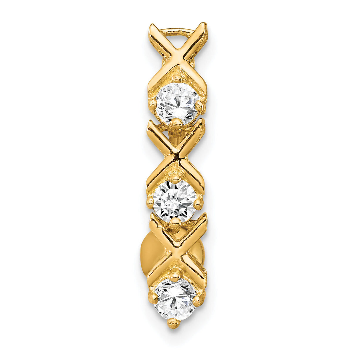 10k W/Cz Xoxo Belly Dangle-10BD140