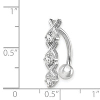 10k White Gold W/Cz Xoxo Belly Dangle-10BD141