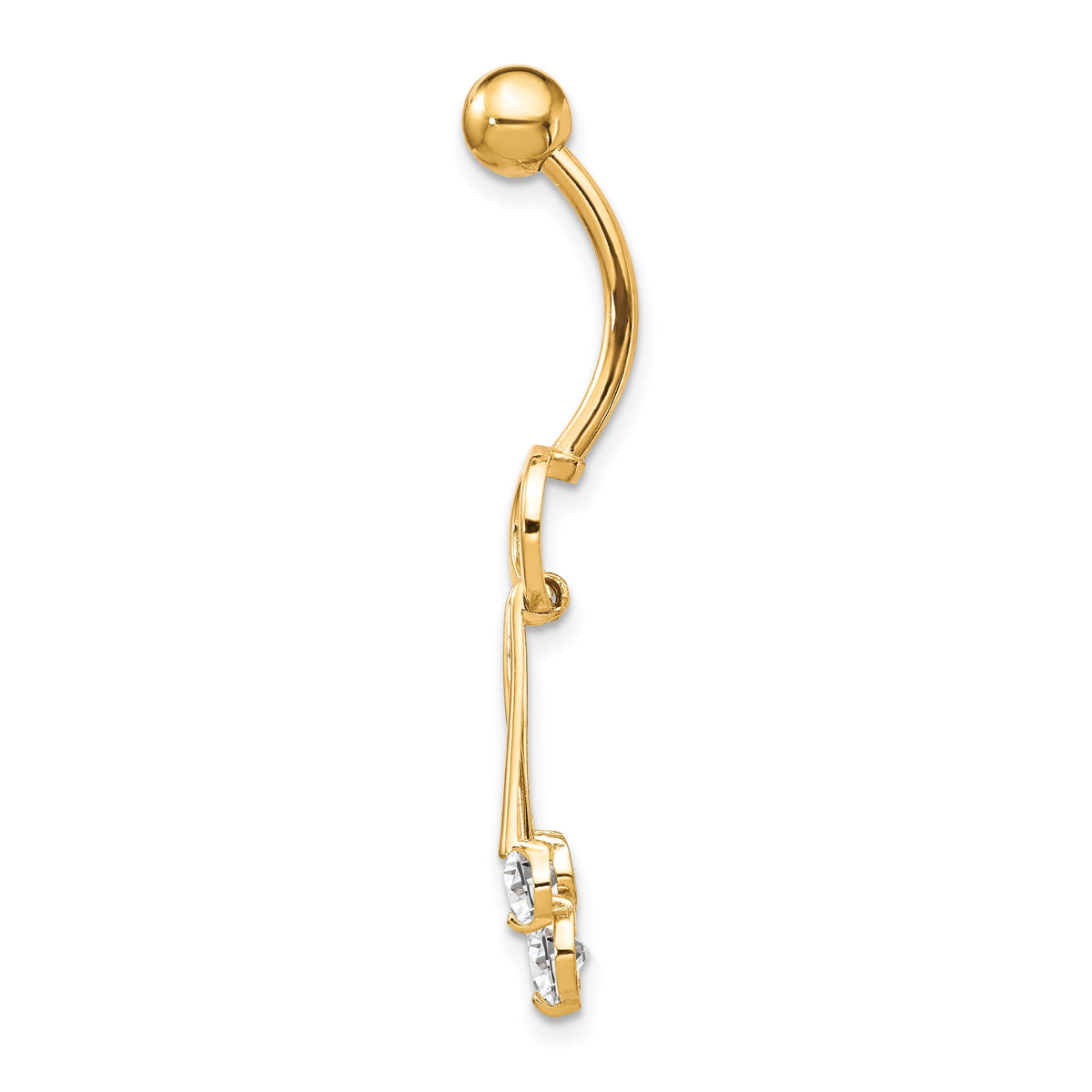 10k W/Dangly Czs Belly Dangle-10BD143