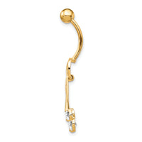 10k W/Dangly Czs Belly Dangle-10BD143