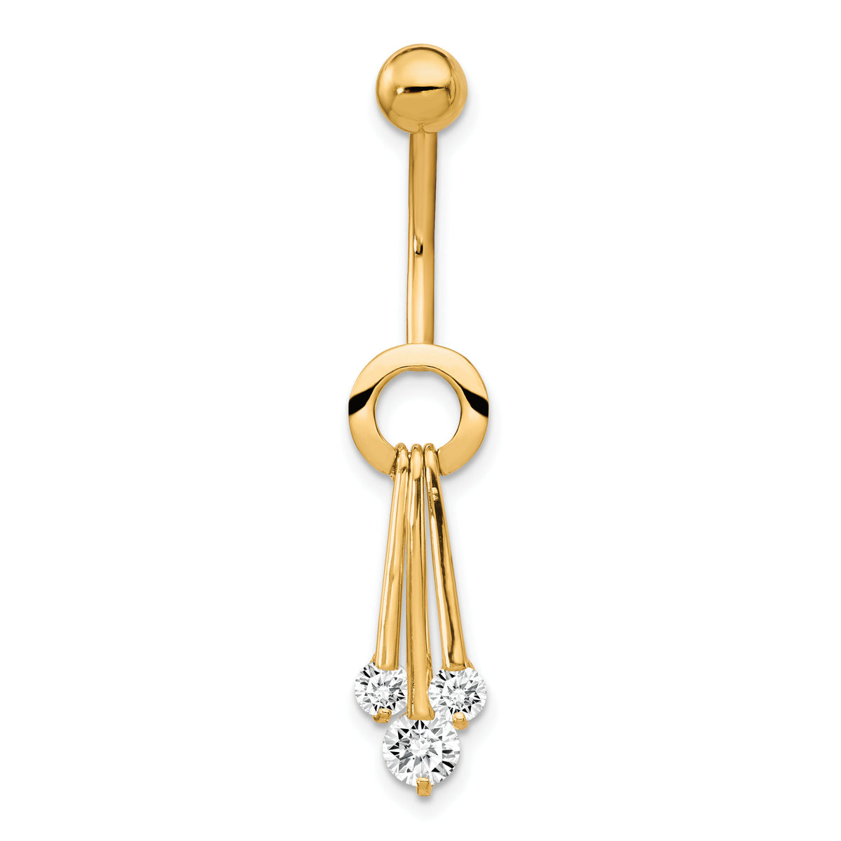 10k W/Dangly Czs Belly Dangle-10BD143