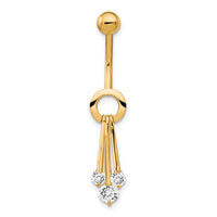 10k W/Dangly Czs Belly Dangle-10BD143