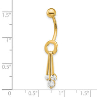 10k W/Dangly Czs Belly Dangle-10BD143