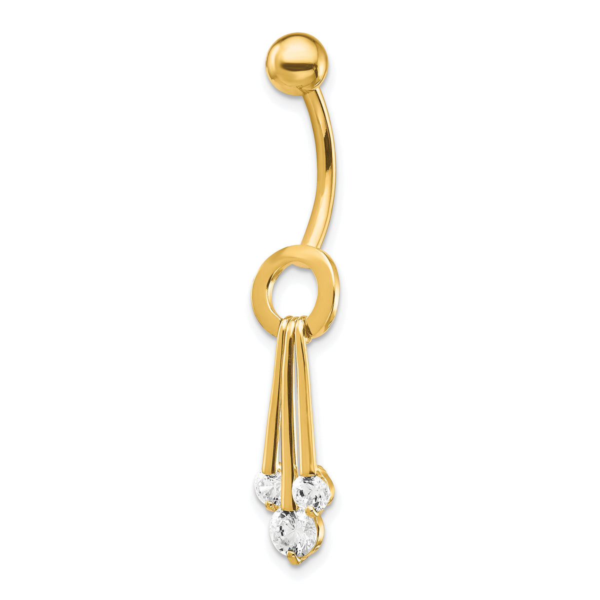 10k W/Dangly Czs Belly Dangle-10BD143