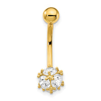 10k 7mm CZ Ball Belly Dangle-10BD150