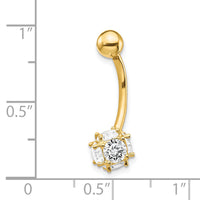 10k 7mm CZ Ball Belly Dangle-10BD150