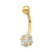 10k 7mm CZ Ball Belly Dangle-10BD150