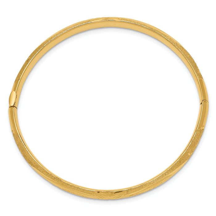 10k Florentine Hinged Baby Bangle-10BF3/16