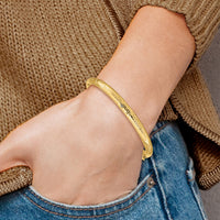 10k Florentine Hinged Baby Bangle-10BF3/16