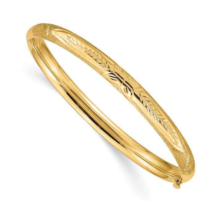 10k Florentine Hinged Baby Bangle-10BF3/16