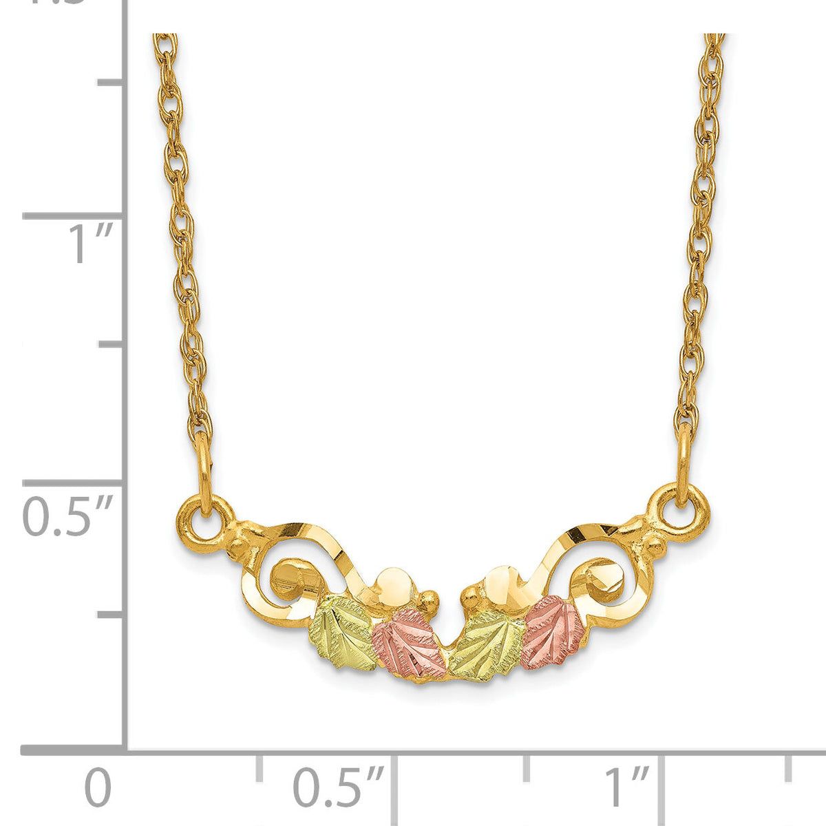 10k Tri-color Black Hills Gold Necklace-10BH631-19