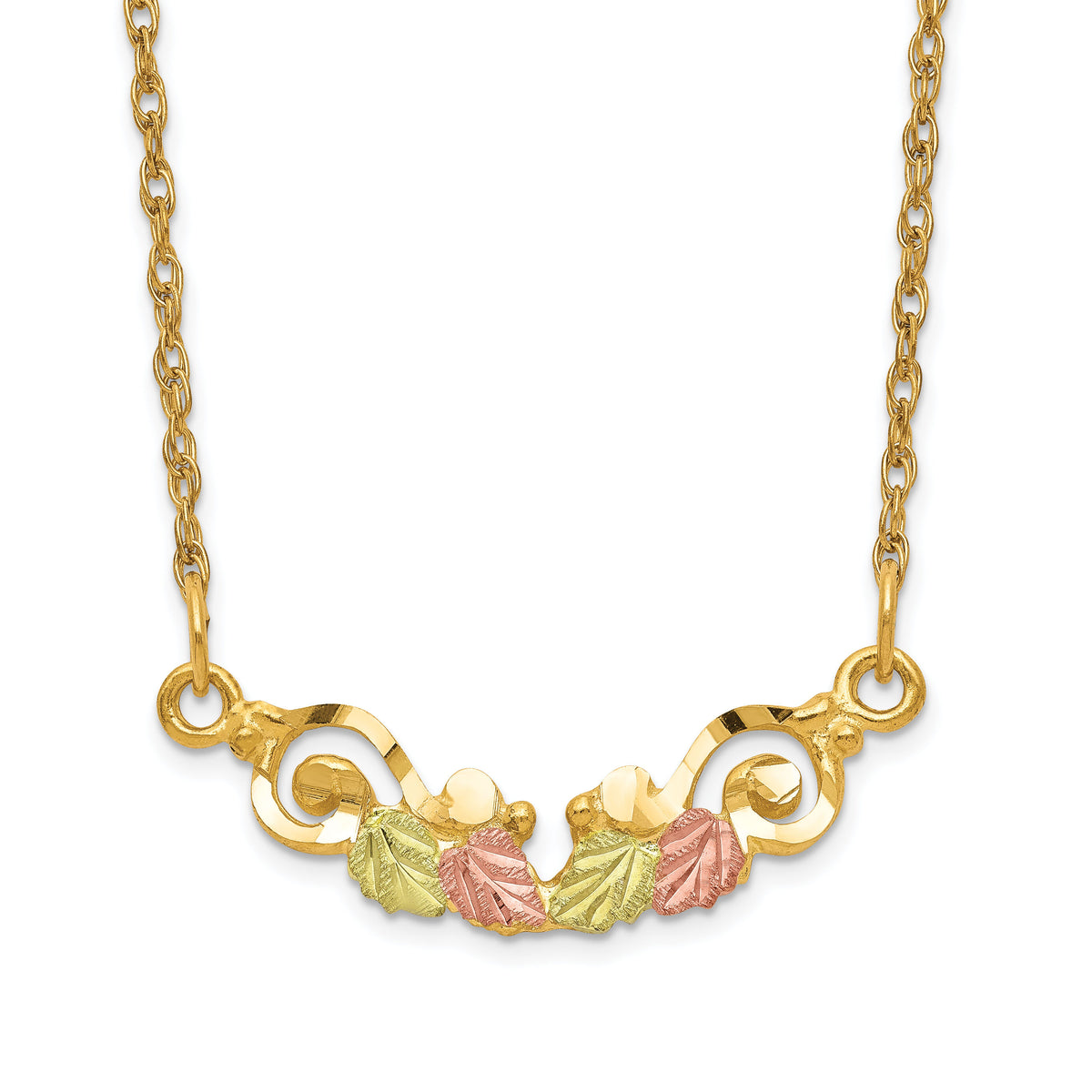 10k Tri-color Black Hills Gold Necklace-10BH631-19