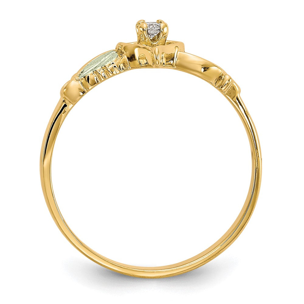 10k Tri-color Black Hills Gold Diamond Heart Ring-10BH641