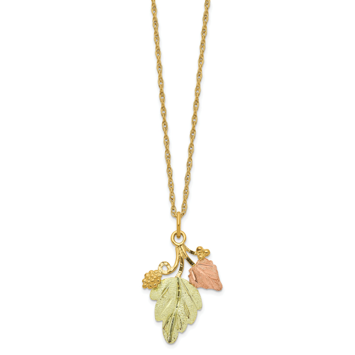 10k Tri-color Black Hills Gold Necklace-10BH642-18