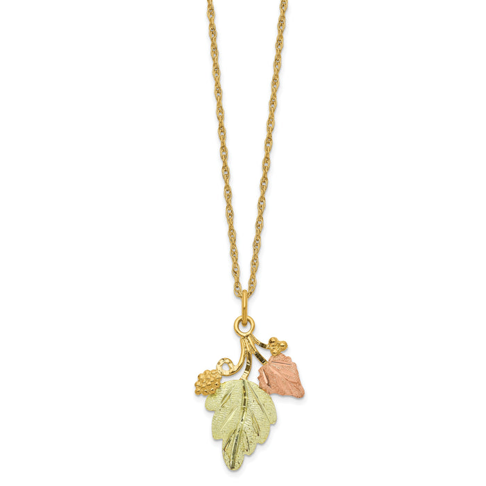 10k Tri-color Black Hills Gold Necklace-10BH642-18
