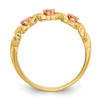 10k w/12k Accents Black Hills Gold -X- and Rose Ring-10BH643