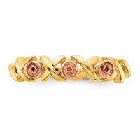 10k w/12k Accents Black Hills Gold -X- and Rose Ring-10BH643