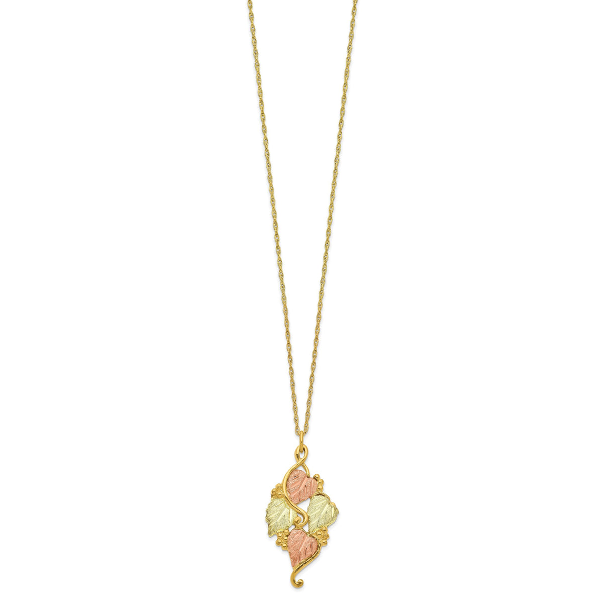 10k Tri-color Black Hills Gold Necklace-10BH648-18