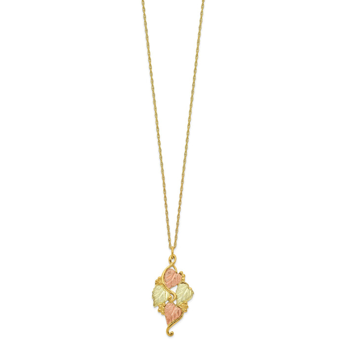 10k Tri-color Black Hills Gold Necklace-10BH648-18