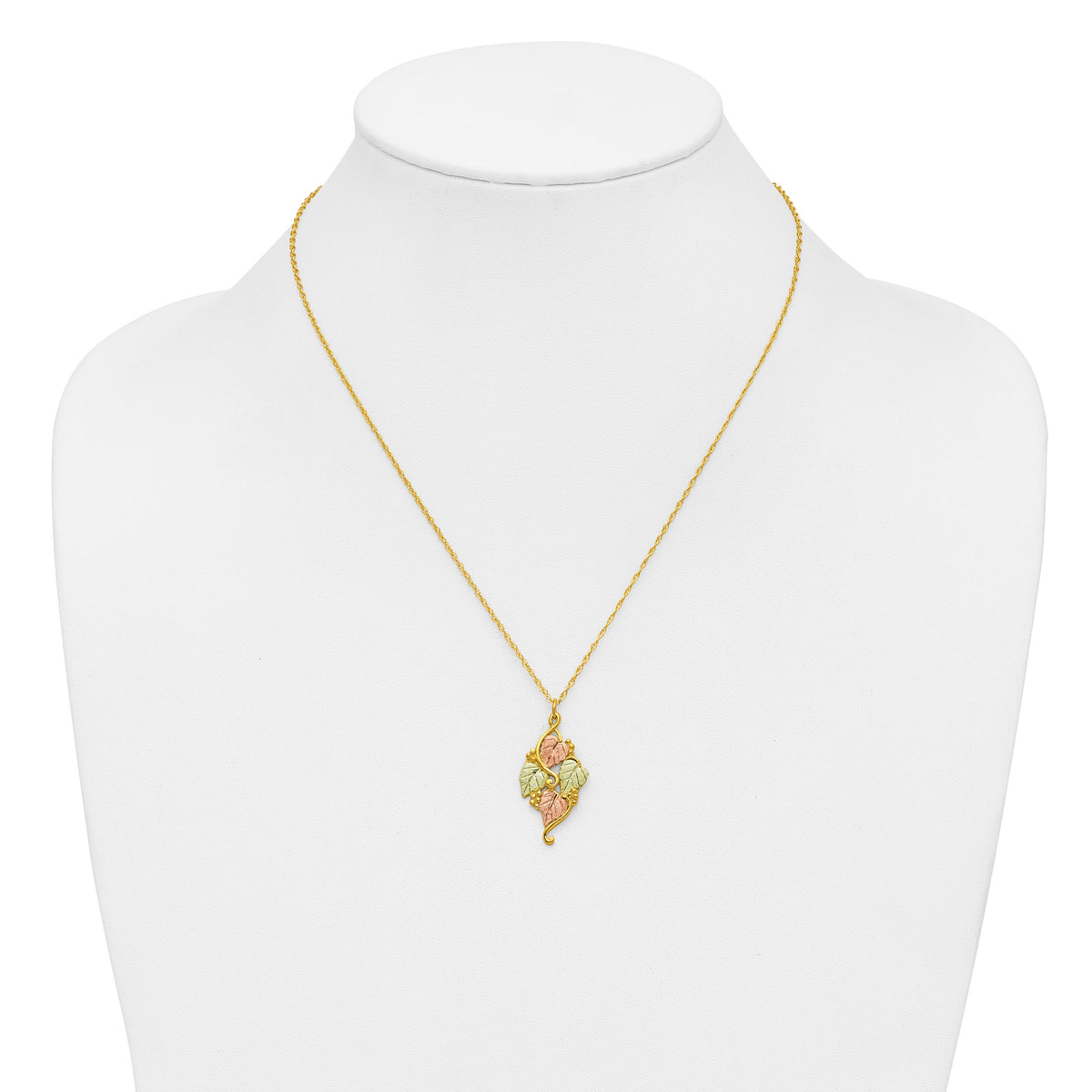 10k Tri-color Black Hills Gold Necklace-10BH648-18