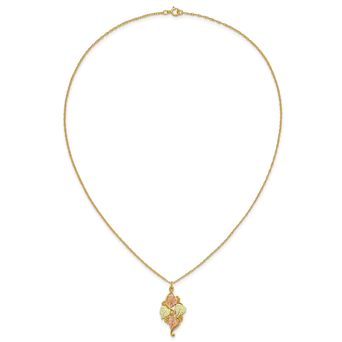10k Tri-color Black Hills Gold Necklace-10BH648-18