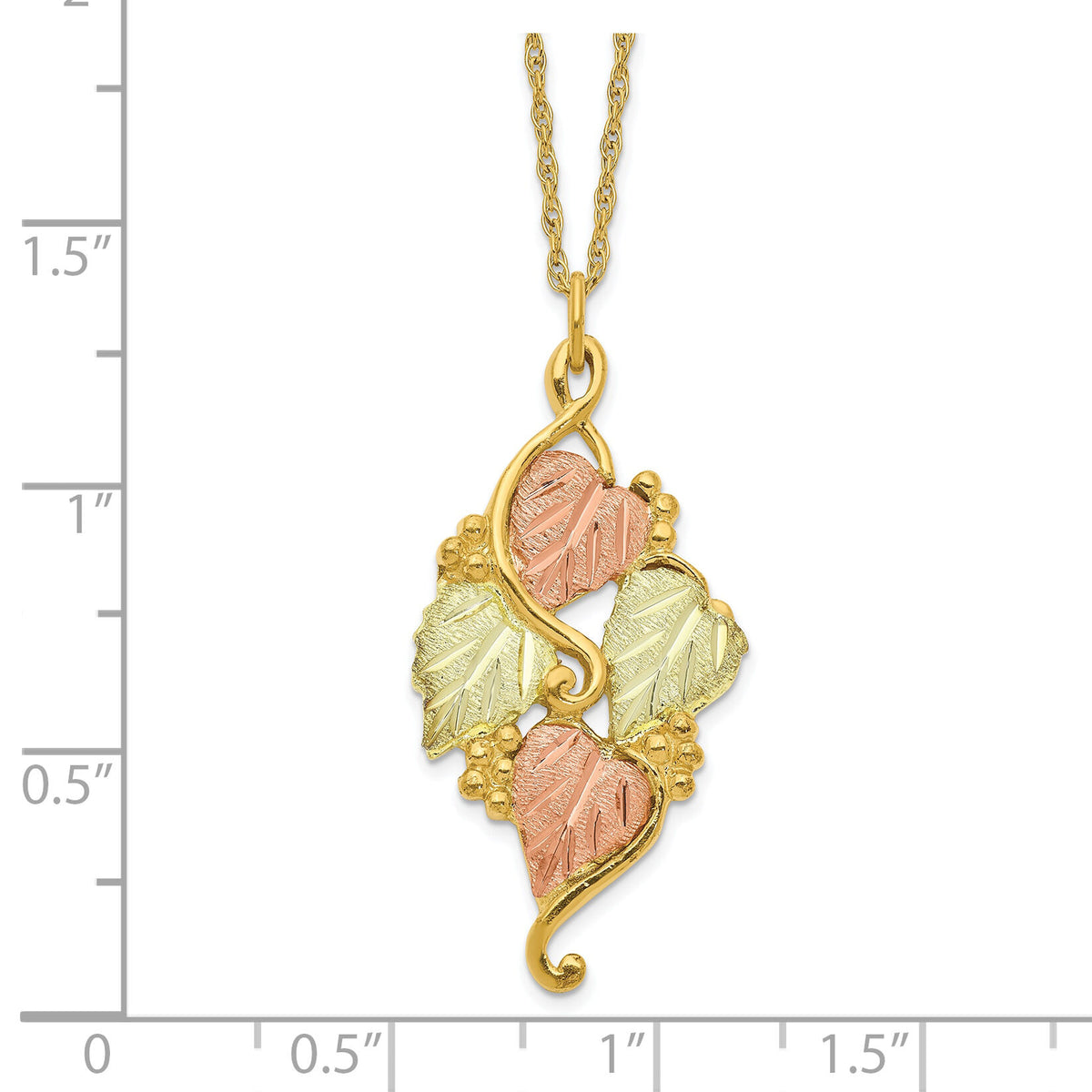 10k Tri-color Black Hills Gold Necklace-10BH648-18