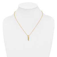 10k Tri-color Black Hills Gold Diamond Rose Necklace-10BH653-18