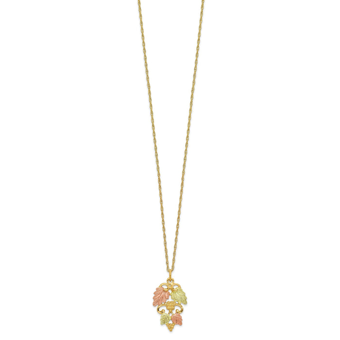 10k Tri-color Black Hills Gold Necklace-10BH654-18